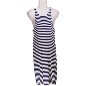 J Crew Dress Form Knit Midi High Neck Striped Size M